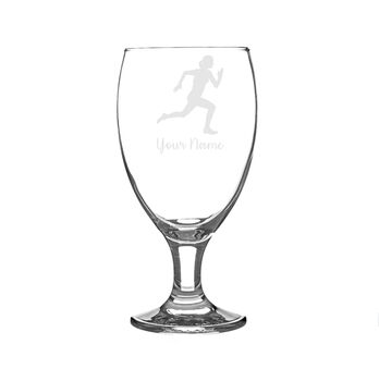 Personalised Female Runner Engraved Glass, 3 of 7