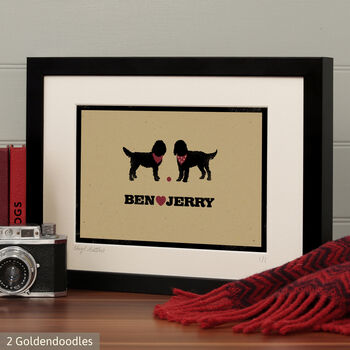 Personalised Goldendoodle Print For One Or Two Dogs, 10 of 12