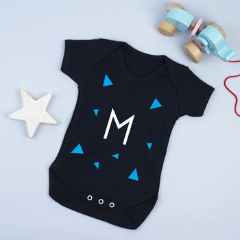 Geometric Babygrow Personalised With Initial, 2 of 4
