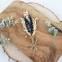 Dried Flower Cream And Navy Lavender Buttonhole, thumbnail 6 of 8