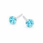 Sterling Silver Aquamarine Micro Stud Earrings – 3mm, thumbnail 4 of 5