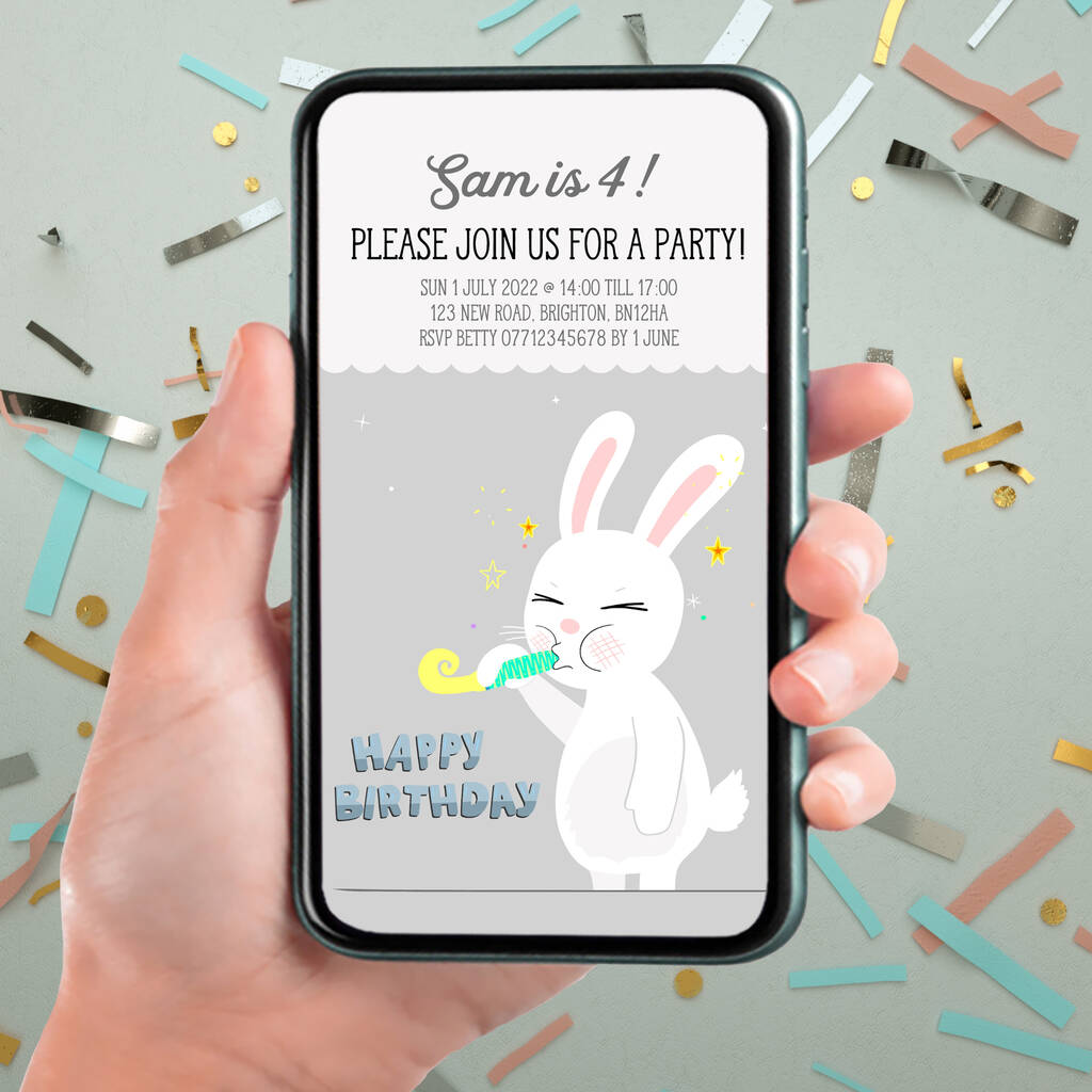 Animated Invite: Party Bunny
