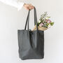 Dark Grey Soft Leather Tote Shopper, thumbnail 1 of 12