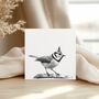Crested Tit – Hand Drawn Bird Greeting Card Illustration, thumbnail 1 of 3