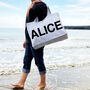 Personalised Bold Name Oversized Beach And Shopping Bag, thumbnail 1 of 5