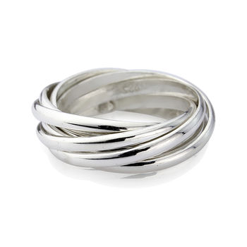 Clarendon Sterling Silver Seven Strand Ring, 2 of 4