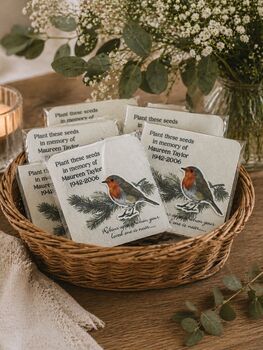 Personalised Robin Funeral Favours With Flower Seeded Robin, Memorial Gifts, 2 of 4