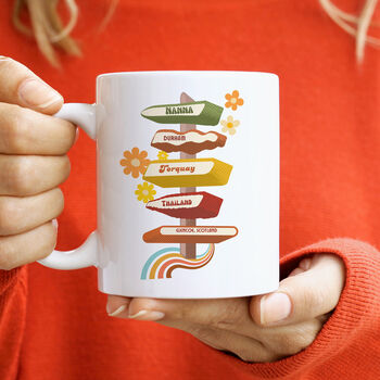 Retro Sixties Signpost Personalised Mug Gift For Her, 2 of 3