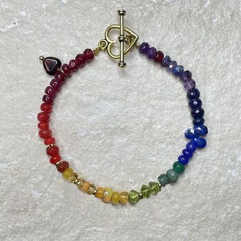 'Everything' Rainbow Precious Stone Bracelet, 3 of 6