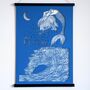 Mermaid 'Let It Flow' Blue Papercut Wall Art, thumbnail 3 of 11