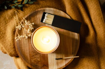 Velvet Oud Wood Wick Candle Home Fragrance, 6 of 7