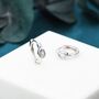 Single Pear Cut Cz Huggie Hoop In Sterling Silver, thumbnail 2 of 12