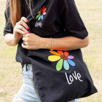 Love And Flower Embroidered Tote Bag, 2 of 2