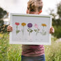 Father's Day Family Birth Flower Print Personalised, thumbnail 1 of 4