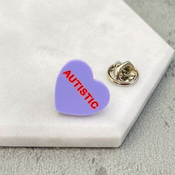 Autistic Heart Pin Badge, 5 of 9