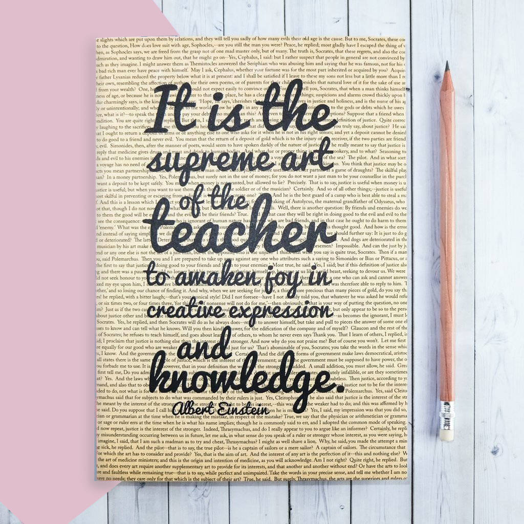 thank you 'teacher' quote journal by bookishly | notonthehighstreet.com