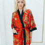 Red And Gold Kimono Robe, thumbnail 1 of 9