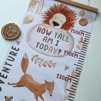 Personalised Lion And Friends Height Chart, 3 of 6