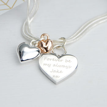 Personalised Triple Hearts Bracelet, 3 of 8