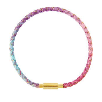 Rainbow And Gold Braided Bracelet, 3 of 7