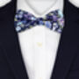Handmade Wedding Tie In Navy And Purple Floral Print, thumbnail 8 of 8