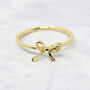 Bow Tie Bowknot Thin Gold Plated Stacking Ring, thumbnail 1 of 6