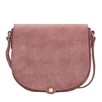 Women's Large Suede Saddle Bag Handbag 'Nola M', 3 of 12