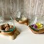 19cm Double Hand Hope Molten Glass Bowl On Teak Root, thumbnail 9 of 9