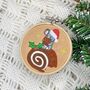 Christmas Mouse On A Yule Log Embroidery Kit Bauble, thumbnail 1 of 6