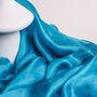 100% Mulberry Silk Scarf, Sea Blue, Turquoise Blue, thumbnail 5 of 8
