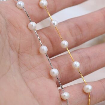 Freshwater Pearl Bracelet In Sterling Silver, 7 of 12