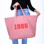 Extra Large Zip Tote Bag With Personalised Initials, thumbnail 7 of 9