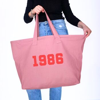 Extra Large Zip Tote Bag With Personalised Initials, 7 of 9