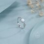 White Opal Olive Leaf Ring In Sterling Silver, thumbnail 4 of 12