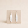Sterling Silver Hammered Leaf Drop Earrings, thumbnail 3 of 9