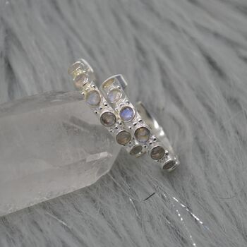 Labradorite Hoop Earrings: Silver Or Gold, 3 of 12