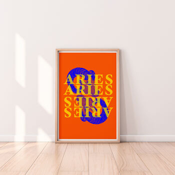 Aries Typography Zodiac Print, 5 of 6