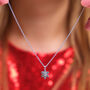 Sterling Silver Diamante Christmas Snowflake Necklace, thumbnail 1 of 4