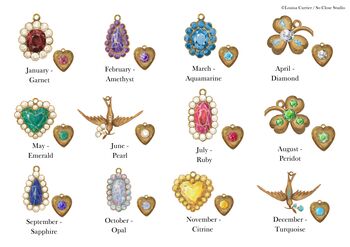 Personalised New Baby / Christening Card With Family Birthstone Charms, 3 of 4