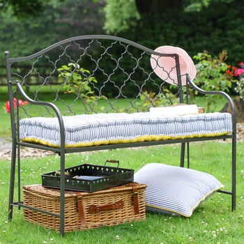 Reversible Striped Garden Bench Cushion, 3 of 9