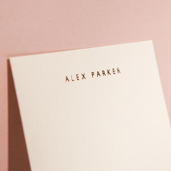 Personalised Foil Notecards, Portrait, Soft Blush, 4 of 4
