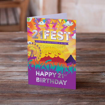 21 Fest Festival Theme 18th Birthday Card 21 Fest, 2 of 2