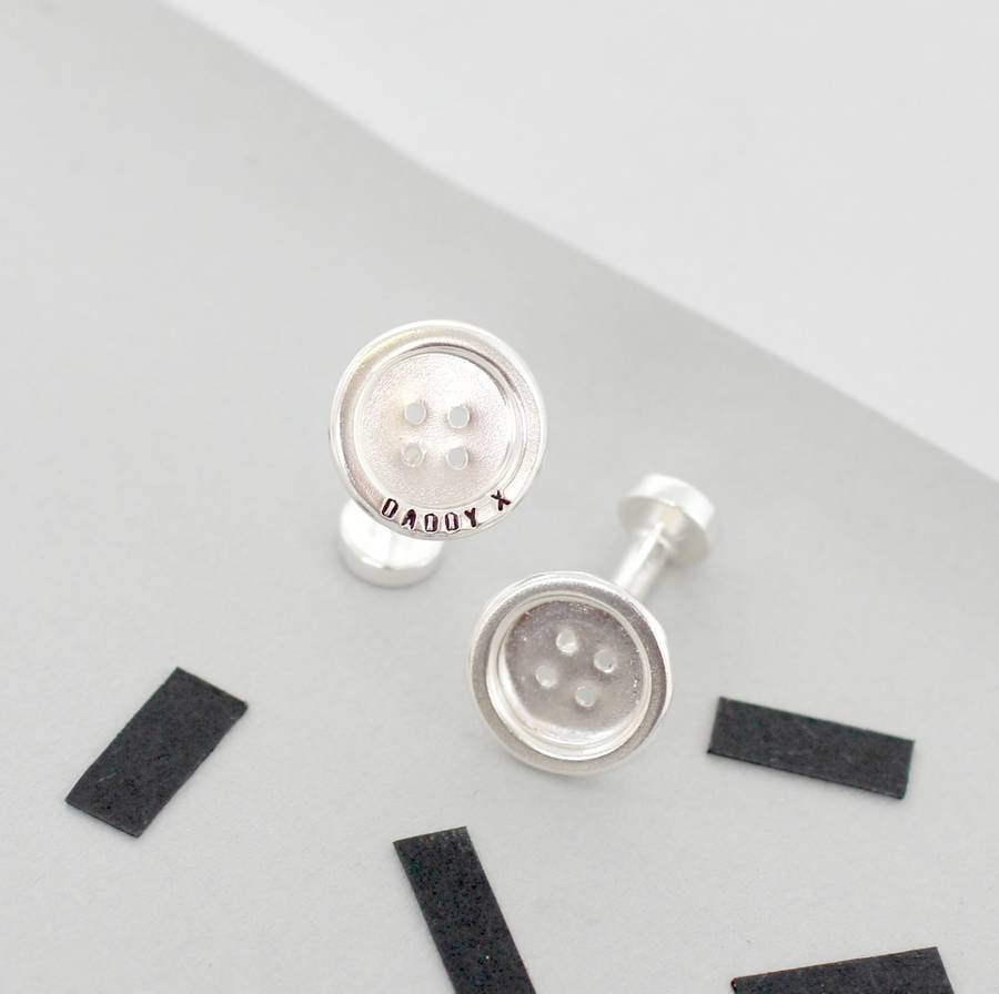 Personalised Button Cufflinks By Posh Totty Designs