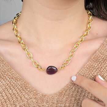 Amethyst February Birthstone Statement Pendant Necklace, 2 of 6