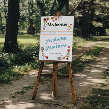 Wedding Welcome Retro Floral Board Digital Or Physical, 2 of 2
