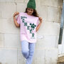 Christmas Cheer Women's Varsity T Shirt In Pink, thumbnail 4 of 4