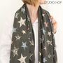 Cashmere Stars Filled With Joy Scarf, thumbnail 9 of 12