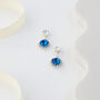 Royal Blue Swarovski Crystal Snow Drop Earrings, thumbnail 5 of 6