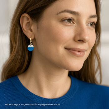 Maggie Blue White Polymer Clay Earrings, 4 of 4