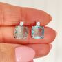 Blue Topaz Crystal Stud Earrings, thumbnail 5 of 5